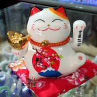 Mèo thần tài vẫy tay - Mèo Tài lộc may mắn Manekki Nekko Nhật Bản gốm sứ cao cấp ( Size trung ) - MTT303