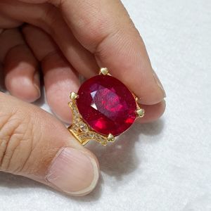 Nhẫn vàng nữ cao cấp đính đá Ruby thiên nhiên - NVĐQ1114