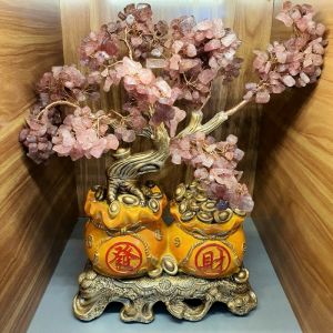 [Quà tặng phong thủy] Cây tài lộc đá thạch anh dâu tây thiên nhiên - QTPT1151
