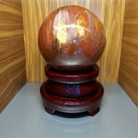 Quả cầu phong thủy gỗ hóa thạch thiên nhiên ĐK:16cm - Hợp mệnh mộc, hỏa, thổ - QCHT1203