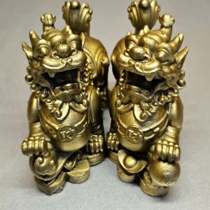 Cặp tỳ hưu thiên lộc đồ đồng phong thủy chiêu tài size nhỏ dài 9cm - ĐĐPT439