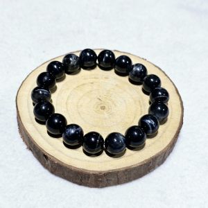 Vòng tay đá mắt hổ chim ưng đen hợp cho mệnh thủy mộc Size 10ly - VTMH1024