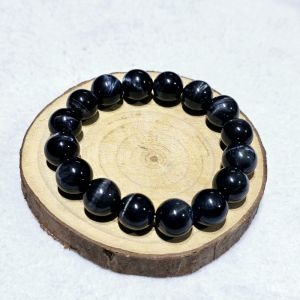 Vòng tay đá mắt hổ chim ưng đen hợp cho mệnh thủy mộc Size 12ly - VTMH1029