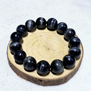 Vòng tay đá mắt hổ chim ưng đen hợp cho mệnh thủy mộc Size 14ly - VTMH1032