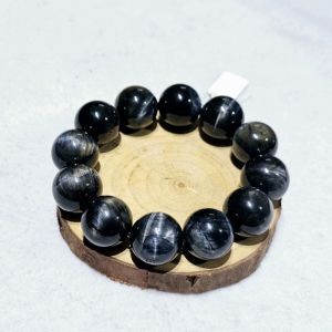 Vòng tay đá mắt hổ chim ưng đen hợp cho mệnh thủy mộc Size 18ly - VTMH1037