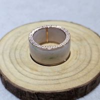 Nhẫn càn long Ngọc Cẩm Thạch A viền vàng hồng - NCT246