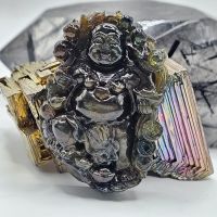 Tượng ngài Di Lạc đá Sapphire xanh đen thiên nhiên (VIP) - TDL543