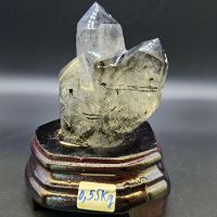 Trụ đá Thạch Anh trắng tóc đen thiên nhiên bao kiểm định hợp mệnh Kim, Thủy - TĐTA1241