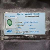 Mặt đá quý Ngọc Lục Bảo (Emerald) facet thiên nhiên - Đã kiểm định - NLB1109