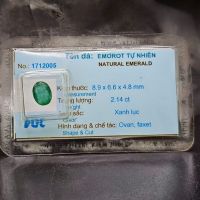 Mặt đá quý Ngọc Lục Bảo (Emerald) facet thiên nhiên - Đã kiểm định - NLB1115