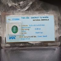 Mặt đá quý Ngọc Lục Bảo (Emerald) facet thiên nhiên - Đã kiểm định - NLB1117