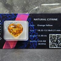 Mặt đá quý Cetrine facet thiên nhiên hình trái tim - Đã kiểm định - CT352