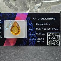 Mặt đá quý Cetrine facet thiên nhiên hình giọt nước - Đã kiểm định - CT355
