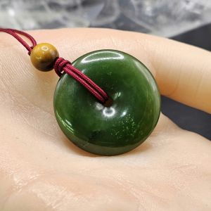 Đồng điếu ( Khấu bình an ) ngọc bích thiên nhiên bao kiểm định - DD1118