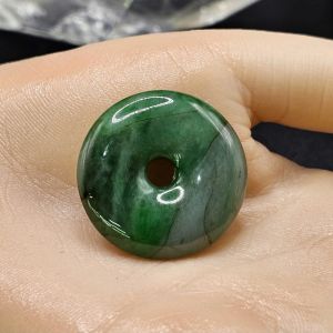 Đồng điếu ( Khấu bình an ) ngọc cẩm thạch A thiên nhiên bao kiểm định - DD1136