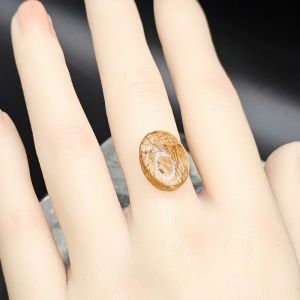 Mặt đá thạch anh tóc đỏ nâu - TAT559