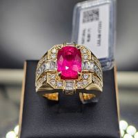 Nhẫn vàng nam đính đá Ruby Lục Yên tự nhiên cao cấp - NVN504