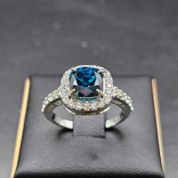 Nhẫn vàng trắng nữ đá Zircon thiên nhiên cao cấp - NVDQ1012