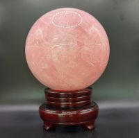 Quả Cầu Phong Thủy Đá Thạch Anh Hồng Thiên Nhiên ĐK:11,9cm - Hợp Mệnh Hỏa Thổ - QCTAH219