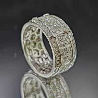 Nhẫn vàng trắng nam full kim cương tự nhiên cao cấp - NVN1120