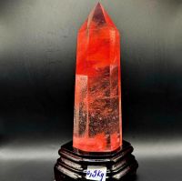 Trụ phong thủy đỏ đá thủy tinh núi lửa thiên nhiên hợp mệnh hỏa thổ - TĐTA1127