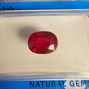 Mặt đá quý ruby đỏ facet thiên nhiên cao cấp - Đã kiểm định - RB280347