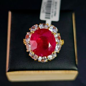 Nhẫn vàng nữ đá Ruby đỏ thiên nhiên cao cấp - NVDQ339