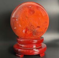 Quả cầu phong thủy đỏ thiên nhiên đá thủy tinh núi lửa ĐK:23cm - Hợp mệnh hỏa, thổ - QCPT1109