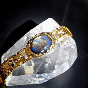 Lắc tay vàng nam cao cấp đính đá Sapphire sao hoa thị (VIP) - LTV1046