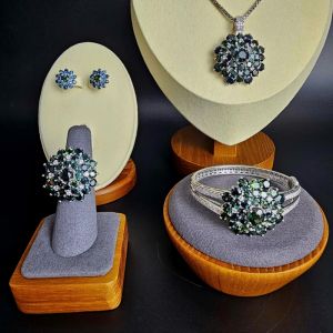 Bộ trang sức vàng trắng cho nữ Đá Quý Sapphire cao cấp (VIP) - TSSP1041