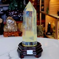 Trụ phong thủy đá Obisian vàng thiên nhiên hợp mệnh Kim, Thổ - TĐTA1200