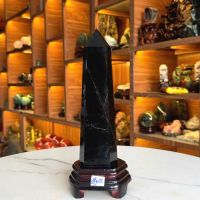 Trụ đá Thạch Anh Đen thiên nhiên bao kiểm định hợp mệnh Mộc, Thủy - TĐTA316