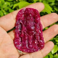 Mặt Dây Chuyền Thần Tài Đá Ruby Tự Nhiên Chạm Khắc - 203 Carat - TTRB1232