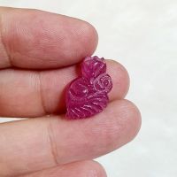 Hồ Ly Chín Đuôi Ôm Hoa Mẫu Đơn  Đá Ruby Thiên Nhiên - HLCT0006