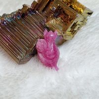 Hồ Ly Chín Đuôi Ôm Hoa Mẫu Đơn Đá Ruby Thiên Nhiên Size Lớn - HLCT0014