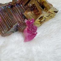 Hồ Ly Chín Đuôi Ôm Hoa Mẫu Đơn Đá Ruby Thiên Nhiên Size Lớn - HLCT0018