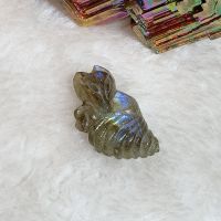 Hồ Ly Chín Đuôi Ôm Hoa Mẫu Đơn Đá Xà Cừ Thiên Nhiên - HLCT0051