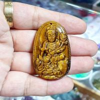 Bản Mệnh Phổ Hiền Bồ Tát Đá Mắt Hổ Vàng Nâu Thiên Nhiên Độ Mệnh Cho Người Tuổi Thìn, Tỵ - PHM0025