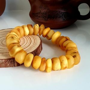 Vòng Tay Hổ Phách Vàng Bơ Baltic Thiên Nhiên - HP0005