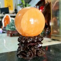 Quả Cầu Phong Thủy Canxit Vàng Thiên Nhiên Size Lớn ĐK:18cm - Hợp Mệnh Kim Thổ - QCCX1109