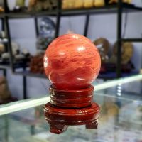 Quả Cầu Phong Thủy Đỏ Đá Thủy Tinh Núi Lửa Obsidian Thiên Nhiên ĐK:7cm - Hợp Mệnh Hỏa Thổ - TTNL115