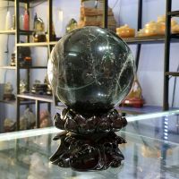 Quả Cầu Phong Thủy Đá Thạch Anh Đen Thiên Nhiên ĐK:11,5cm - Hợp Mệnh Mộc, Thủy - QCTAD1129