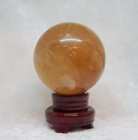 Quả Cầu Phong Thủy Đá Canxit Vàng Thiên Nhiên ĐK 11,5cm - QCCT0041
