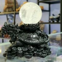 Quả Cầu Phong Thủy Đá Thạch Anh Trắng Thiên Nhiên Đế Long Quy ĐK:7,5cm - Hợp Mệnh Kim, Thủy - QCTAT1100