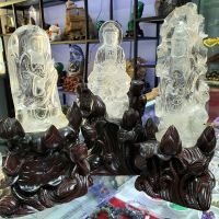 Bộ Tây Phương Tam Thánh Đá Thạch Anh Trắng Thiên Nhiên Bao Kiểm Định - TAT955