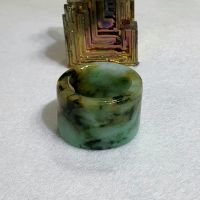 Nhẫn càn long ngọc huyết vàng cẩm thạch A thiên nhiên bao kiểm định Ni30 - NCT950