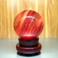 Quả Cầu Phong Thủy Đỏ Đá Thủy Tinh Núi Lửa Obsidian Thiên Nhiên ĐK:10,5cm - Hợp Mệnh Hỏa Thổ - TTNL631