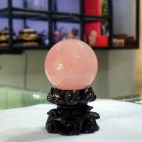 Quả Cầu Phong Thủy Đá Thạch Anh Hồng Thiên Nhiên ĐK:7,5cm Bao Kiểm Định - Hợp Mệnh Hỏa Thổ - QCTAH1059