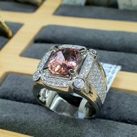 Nhẫn vàng trắng nam đính đá Tourmaline thiên nhiên cao cấp - NVĐQ1244