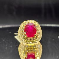 Nhẫn vàng nam đính đá Ruby thiên nhiên cao cấp - NVĐQ1030
